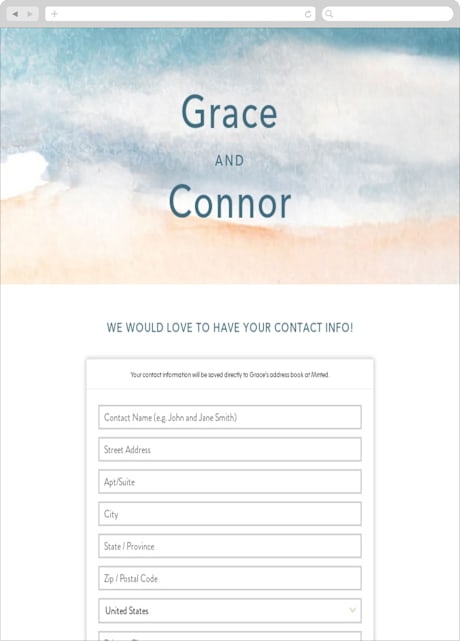 Digital Wedding Address Collection Cards