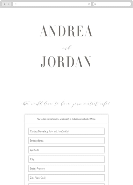Digital Wedding Address Collection Cards