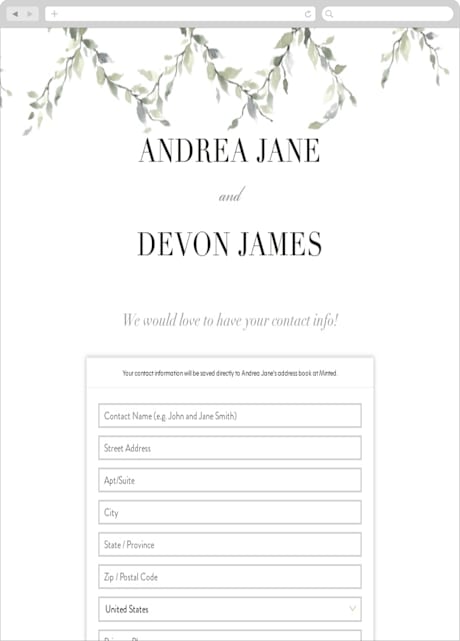 Digital Wedding Address Collection Cards