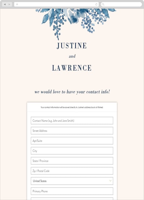 Digital Wedding Address Collection Cards