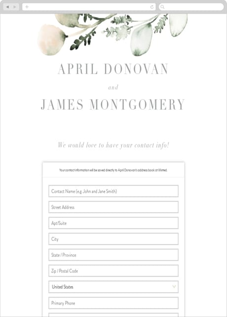Digital Wedding Address Collection Cards