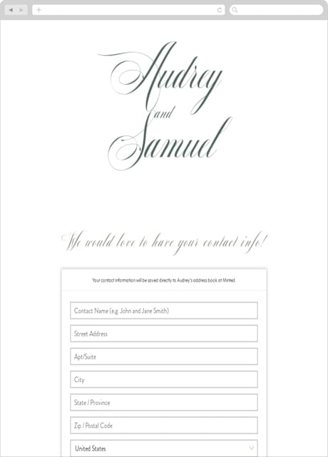 Digital Wedding Address Collection Cards