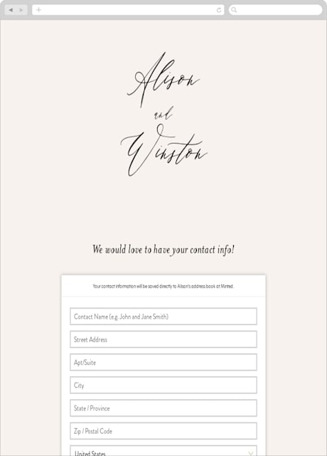 Digital Wedding Address Collection Cards
