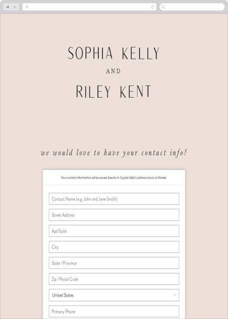 Digital Wedding Address Collection Cards