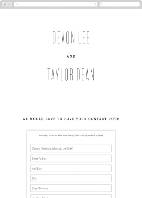 Digital Wedding Address Collection Cards