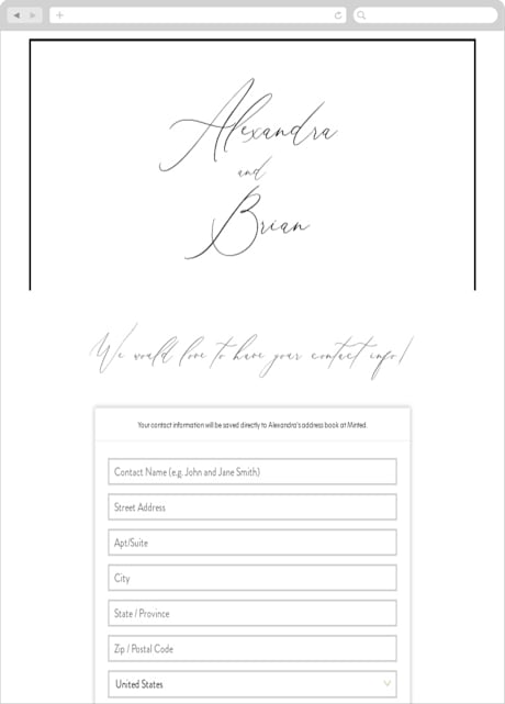 Digital Wedding Address Collection Cards