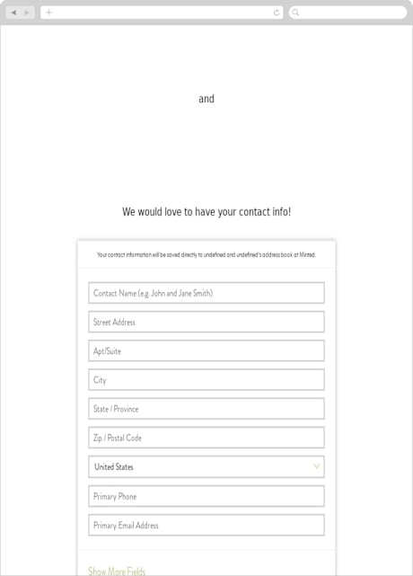 Digital Wedding Address Collection Cards