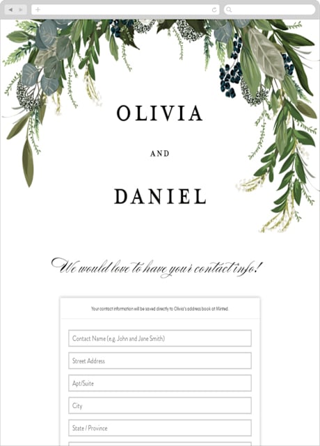 Digital Wedding Address Collection Cards