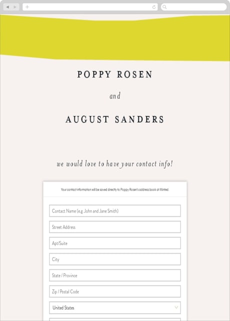 Digital Wedding Address Collection Cards