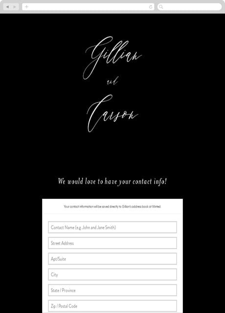 Digital Wedding Address Collection Cards