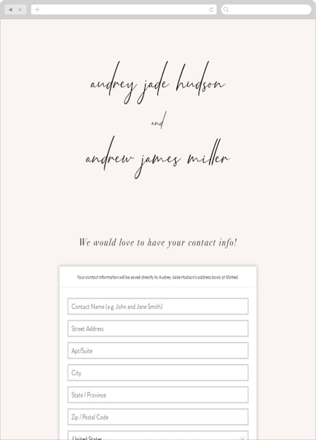 Digital Wedding Address Collection Cards