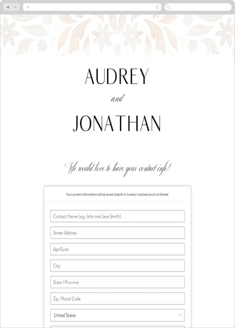 Digital Wedding Address Collection Cards