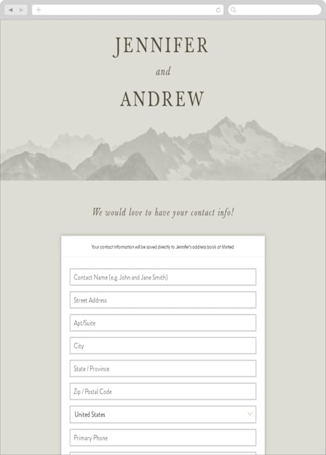 Digital Wedding Address Collection Cards