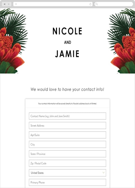Digital Wedding Address Collection Cards