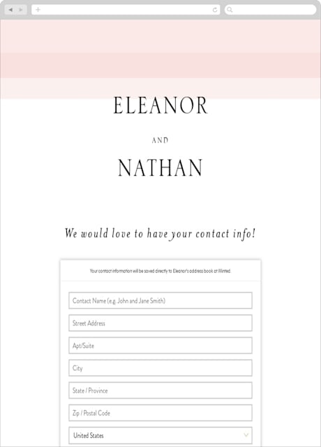 Digital Wedding Address Collection Cards