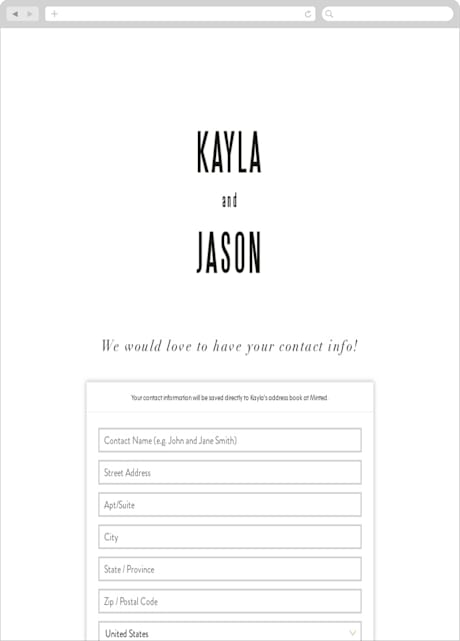 Digital Wedding Address Collection Cards