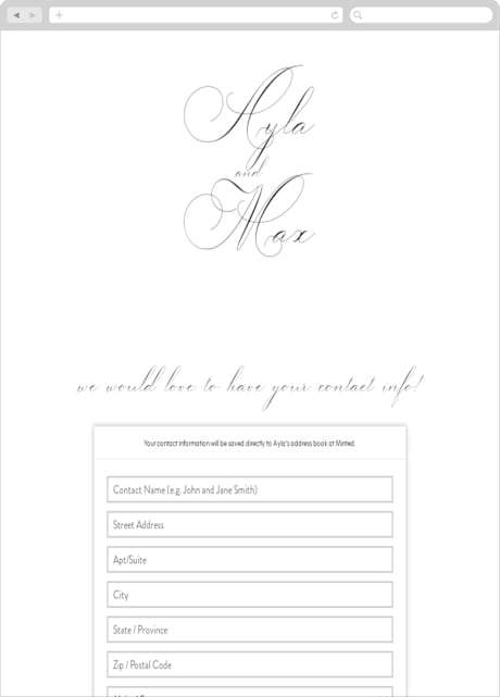 Digital Wedding Address Collection Cards