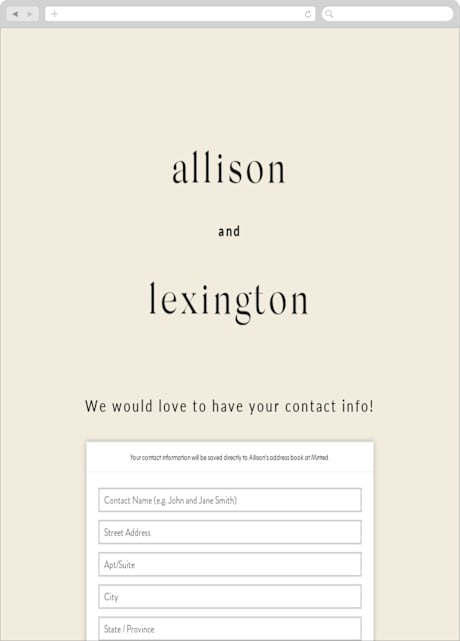 Digital Wedding Address Collection Cards