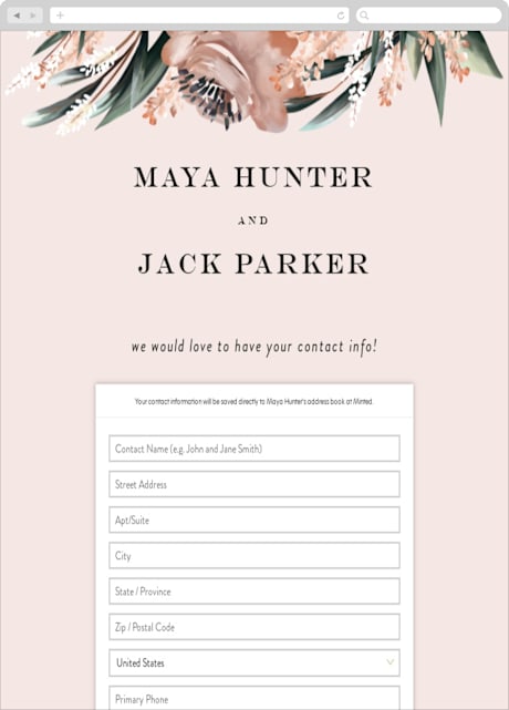 Digital Wedding Address Collection Cards