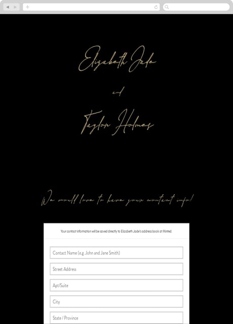 Digital Wedding Address Collection Cards