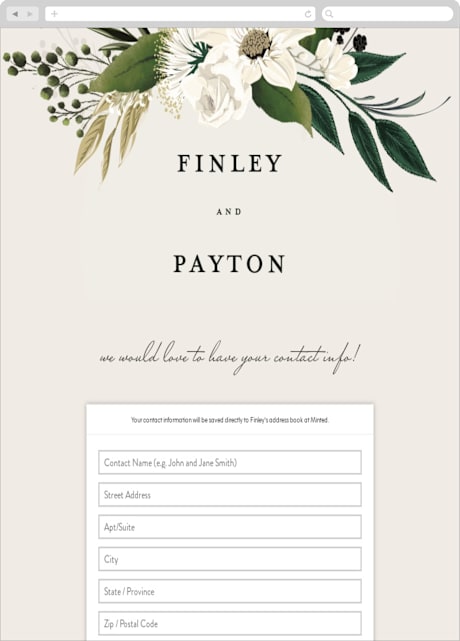 Digital Wedding Address Collection Cards