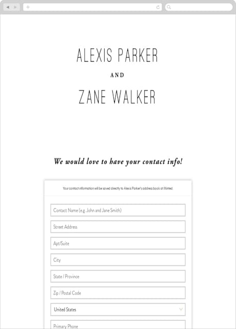 Digital Wedding Address Collection Cards