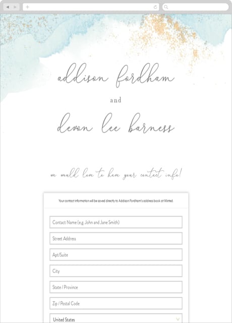 Digital Wedding Address Collection Cards