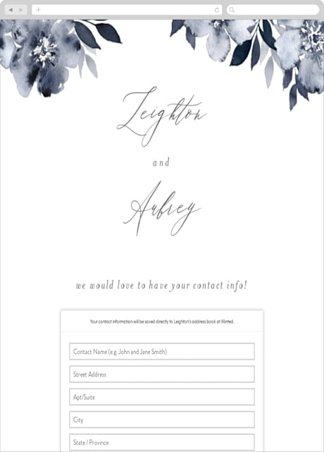 Digital Wedding Address Collection Cards