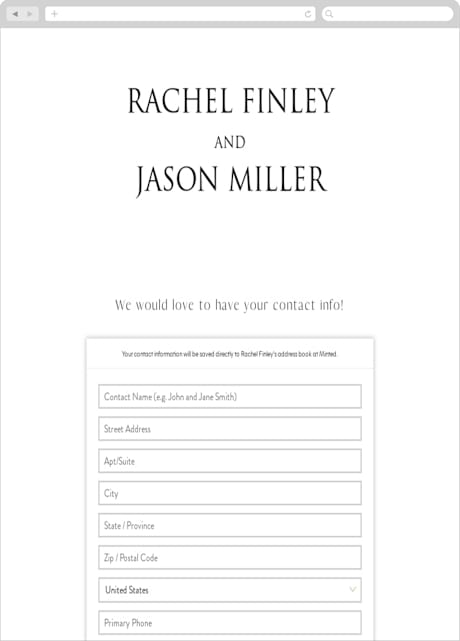 Digital Wedding Address Collection Cards