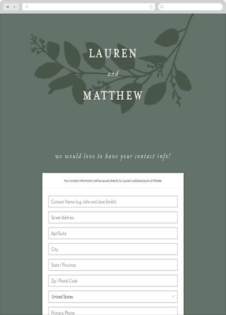 Digital Wedding Address Collection Cards