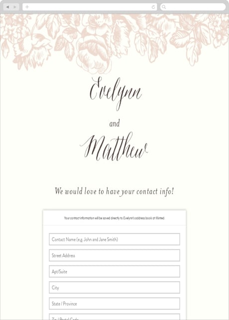 Digital Wedding Address Collection Cards