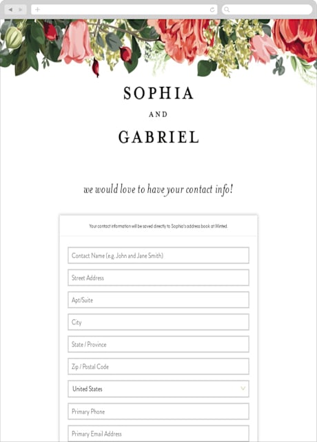 Digital Wedding Address Collection Cards