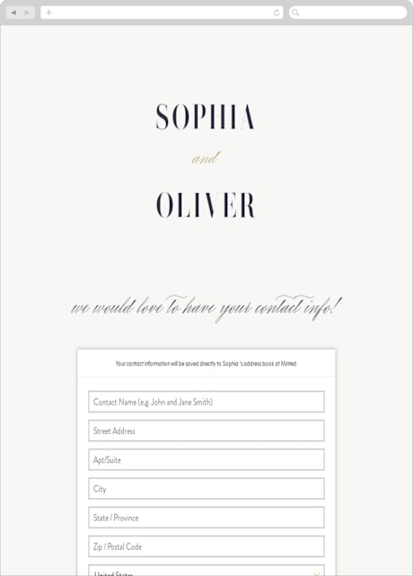 Digital Wedding Address Collection Cards