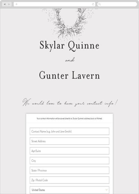 Digital Wedding Address Collection Cards