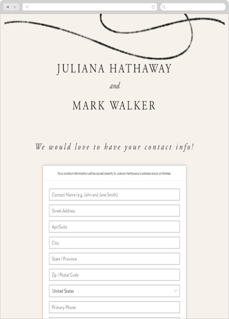 Digital Wedding Address Collection Cards
