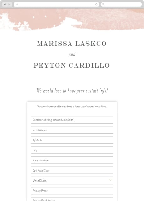 Digital Wedding Address Collection Cards