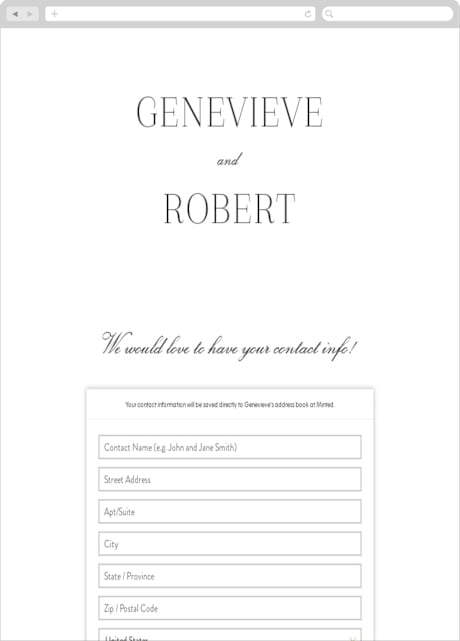 Digital Wedding Address Collection Cards