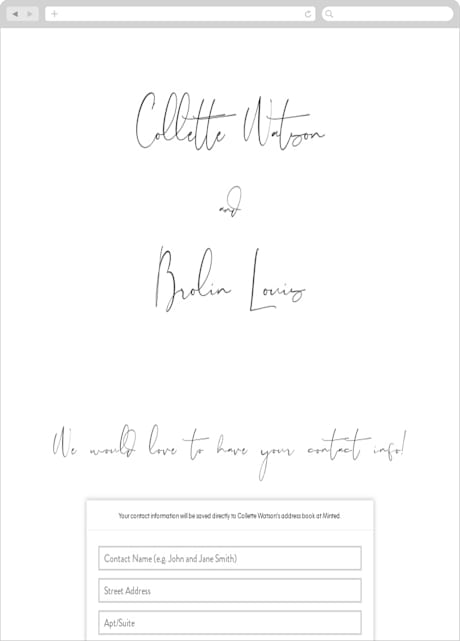 Digital Wedding Address Collection Cards