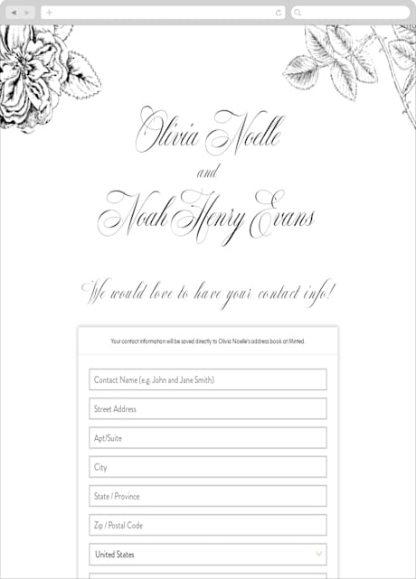 Digital Wedding Address Collection Cards
