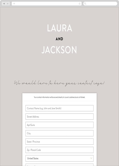 Digital Wedding Address Collection Cards