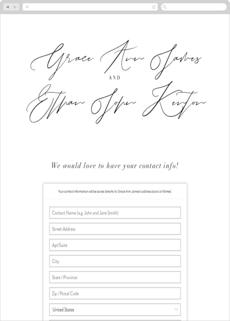 Digital Wedding Address Collection Cards