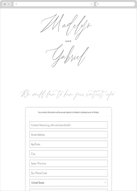 Digital Wedding Address Collection Cards