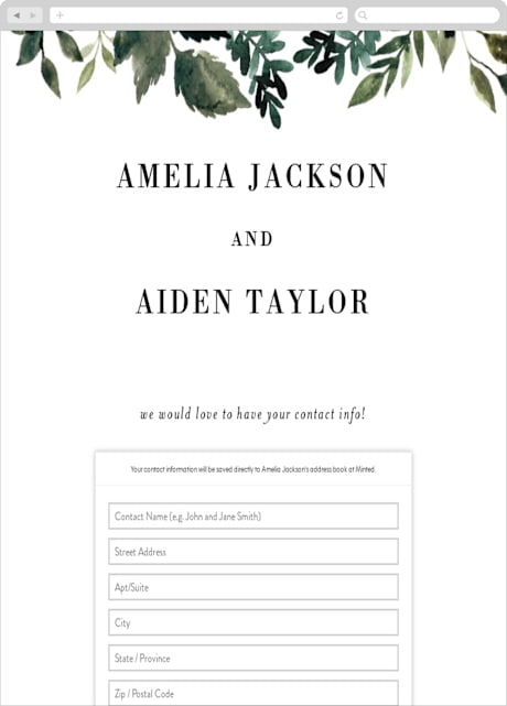 Digital Wedding Address Collection Cards