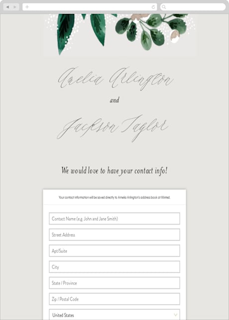 Digital Wedding Address Collection Cards