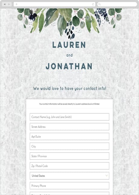 Digital Wedding Address Collection Cards