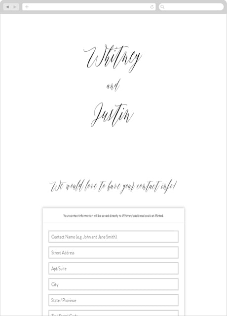 Digital Wedding Address Collection Cards
