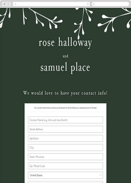 Digital Wedding Address Collection Cards