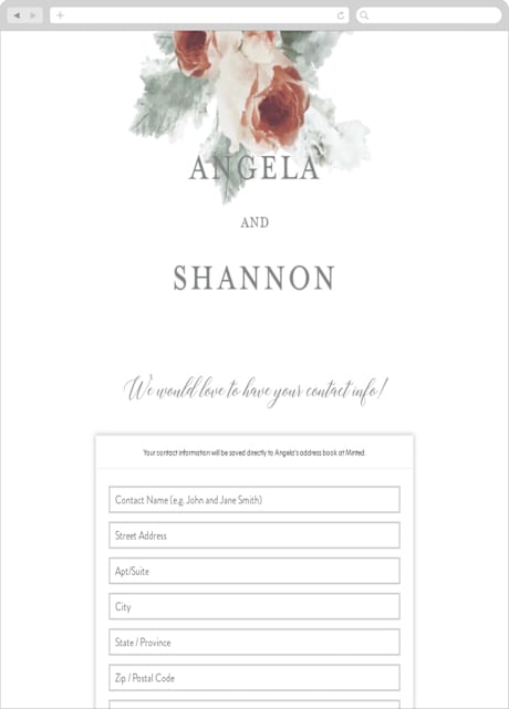 Digital Wedding Address Collection Cards