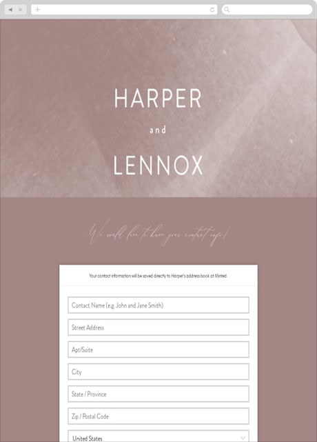 Digital Wedding Address Collection Cards