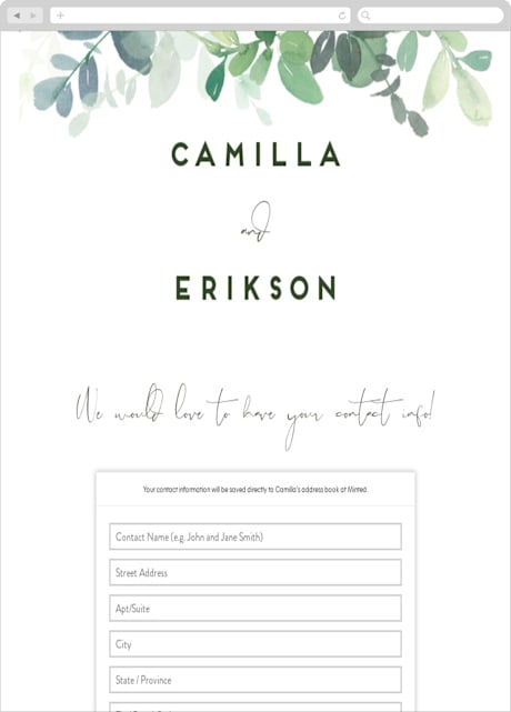 Digital Wedding Address Collection Cards